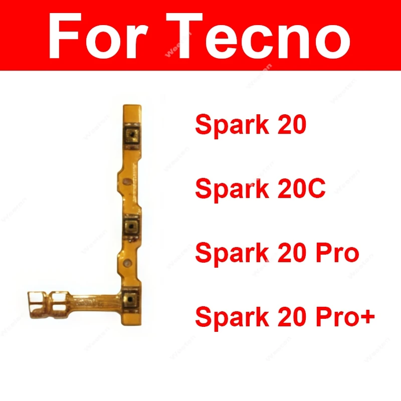 

Гибкий кабель громкости питания для Tecno Spark 20 20Pro Spark 20 Pro Plus 4G 5G Гибкий кабель громкости звука Гибкая лента Запчасти для ремонта