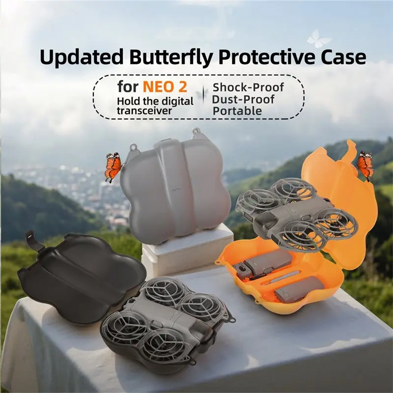 Sunnylife For DJI NEO 2 Storage Box Anti-Collision Scratch-Resistant Butterfly Protective Box Hard Shell Carrying Case