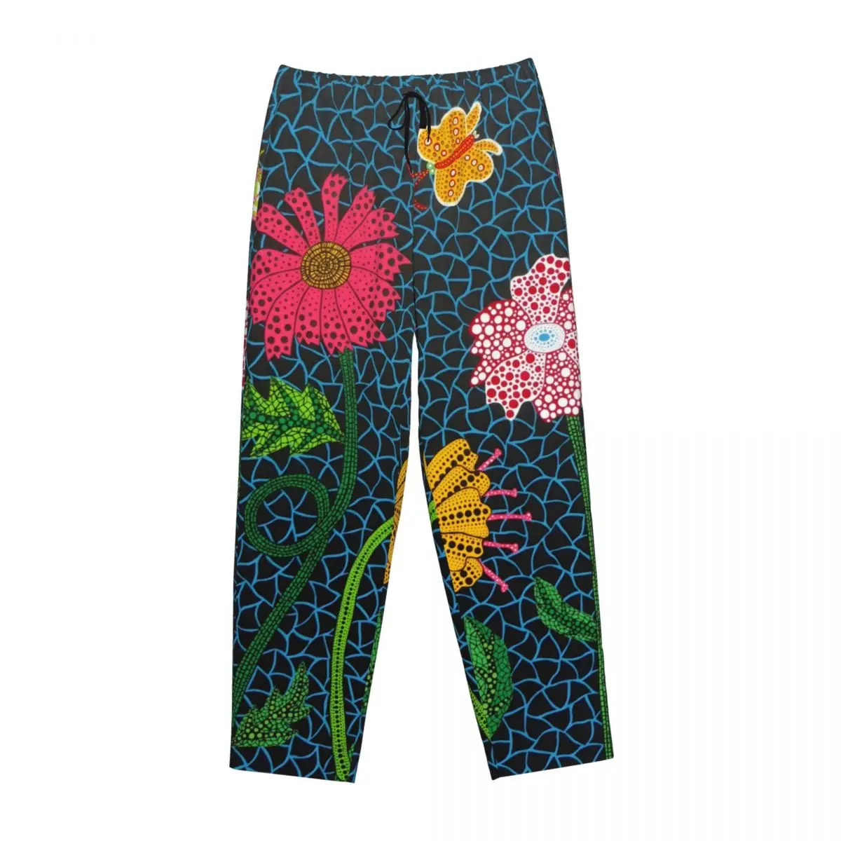 Custom K-Kusama Yayoi Pajama Pants for Women Abstract Art Lounge Sleep Stretch Sleepwear Bottoms with Pockets
