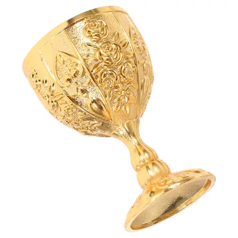 Cálice de Latão Vintage Europeu, Copo Medieval com Design Gótico, Utensílio Inquebrável para Bebidas, Copo de Coquetel e Uísque, Decoração para Bar Doméstico