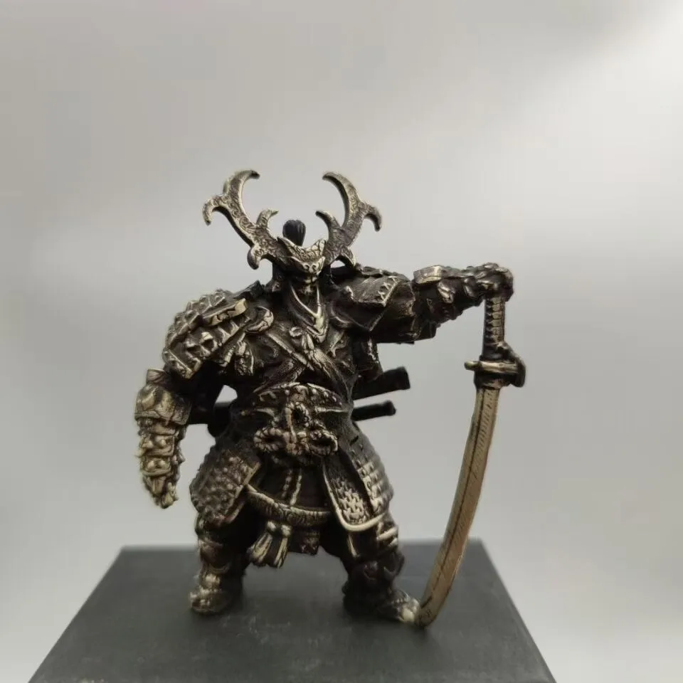 

10 см ретро латунь E1 общий шлем доспехи японский сёгунат самурай