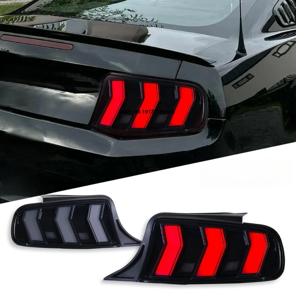

Black Fits 2010-2014 Mustang Sequential LED Signal Tail Lights Lamps