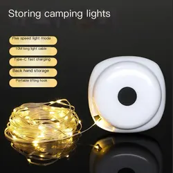 LED String Lights Christmas Wedding Decoration Lanterns Rechargeable 10m Strip Outdoor Camping Tent Canopy Garden Yard Star Lamp