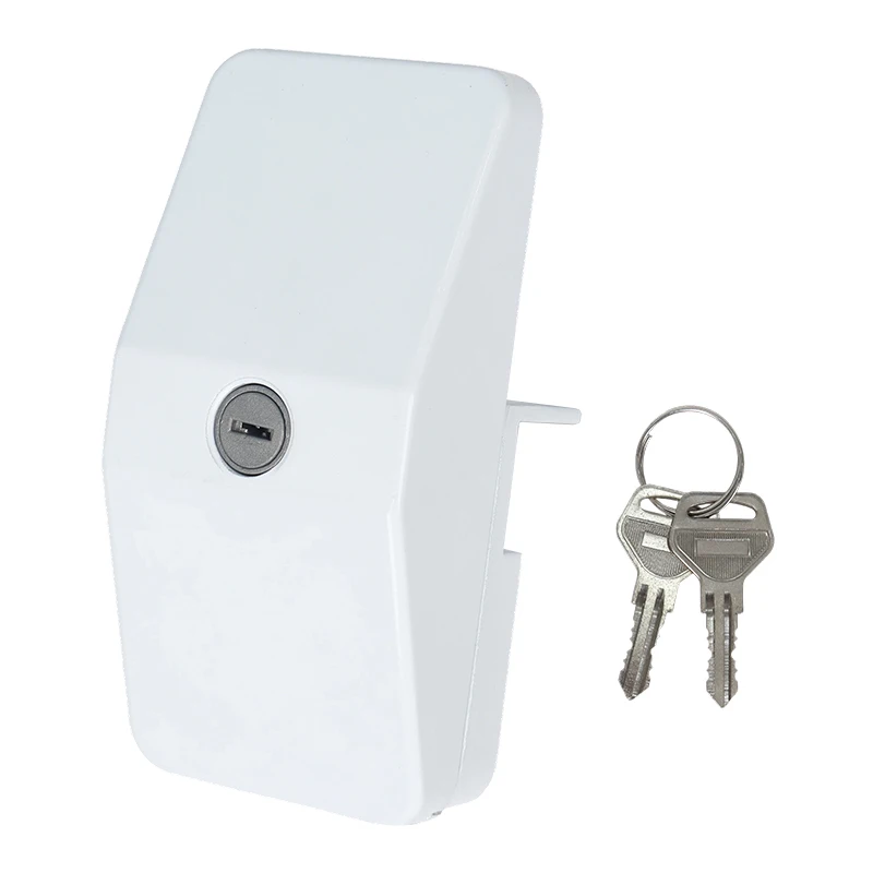 1set Caravan Security Door Frame Lock Sliding Lock For Motorhome Secure Locker Garage White with 2 Keys