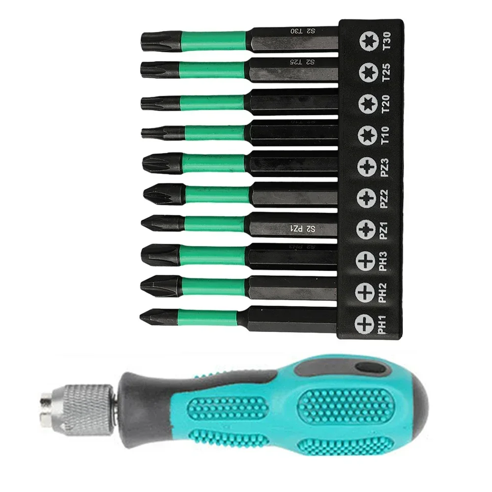 11pcs Magnetic Batch Head Non-Slip Impact Screwdriver Bit Set Magnetic Hex Shank Plum Blossom Electric Drill Kit Hand Tools