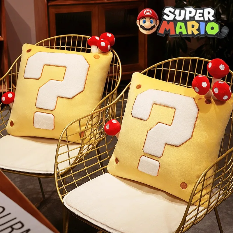 Super Mario Bros miękka poduszka do siedzenia Kawaii antypoślizgowe poduszki z tyłu pluszowe dwustronne wypchane krzesło poduszka Sofa poduszki
