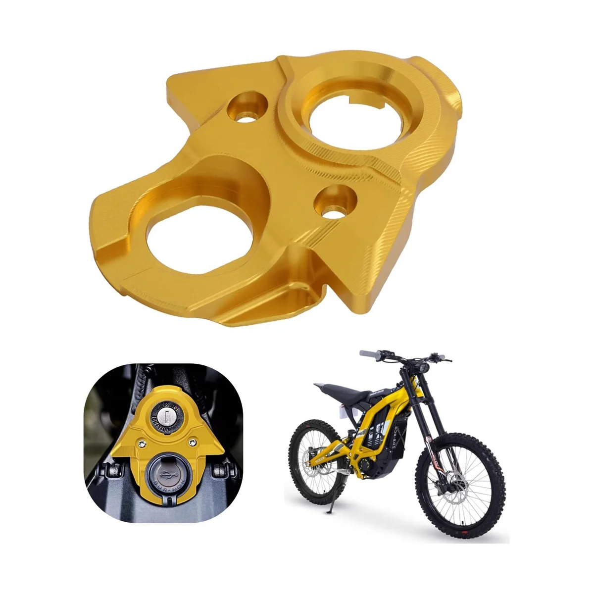 Ignition Cover, Motorcycle Decorative Cover for Sur Ron Light Bee X/S Segway X260 X160 Electric Dirt Bike - Gold