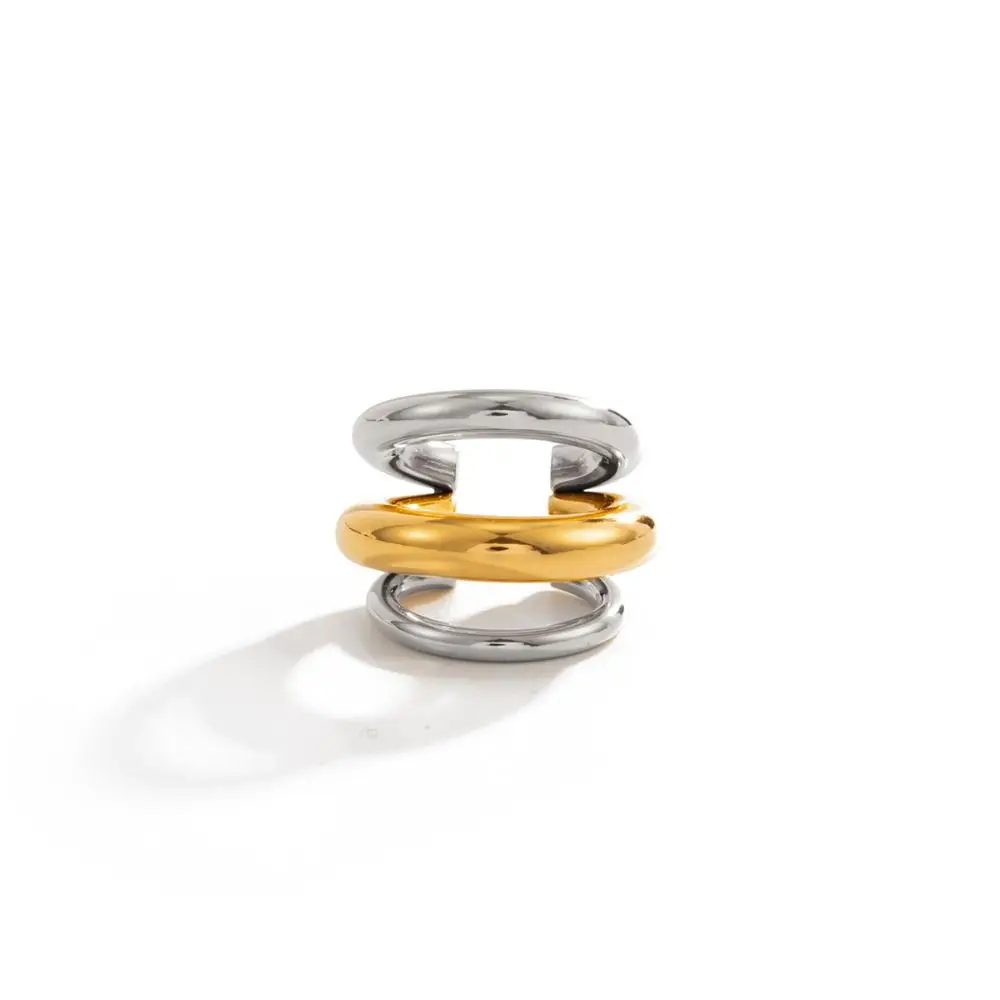 Retro Stainless Steel C Shape Ear Cuff Golded Metal C-shaped Ear Clip Thick Thread Gold Jewelry Wear