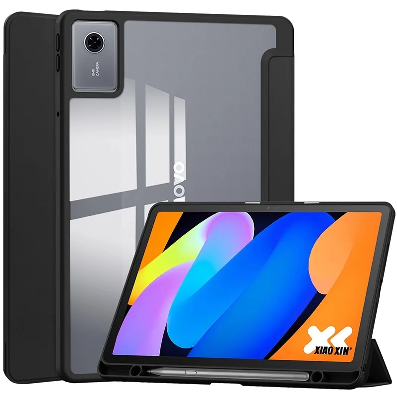 

Умный чехол для Lenovo Xiaoxin Pad 11 2025 2024 M11 TB335FC Idea Tab TB336ZU с акриловой задней панелью и держателем для стилуса, чехол-футляр для планшета