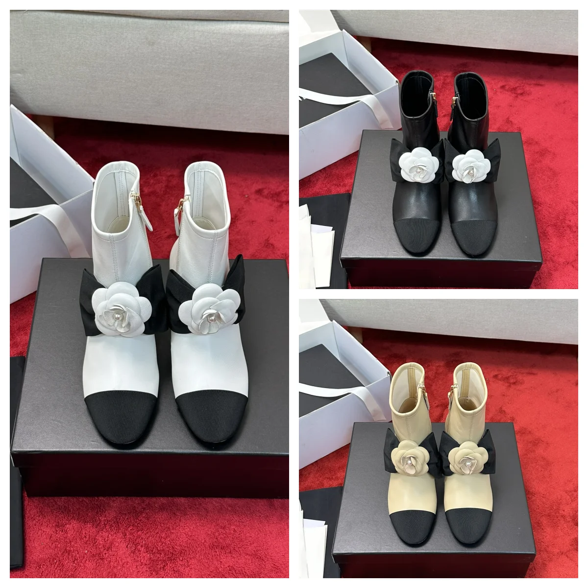 

This year's popular short boots are all sheepskin, small fragrant mountain camellia boots, high-end fashion, soft leather ankle