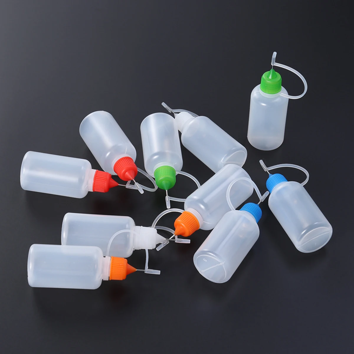 

10pcs 30Ml Needle Tip Glue Bottle Quilling Tool Precision Applicator Plastic Body Metal Tip Leakproof Cap Decorative Paper Craft