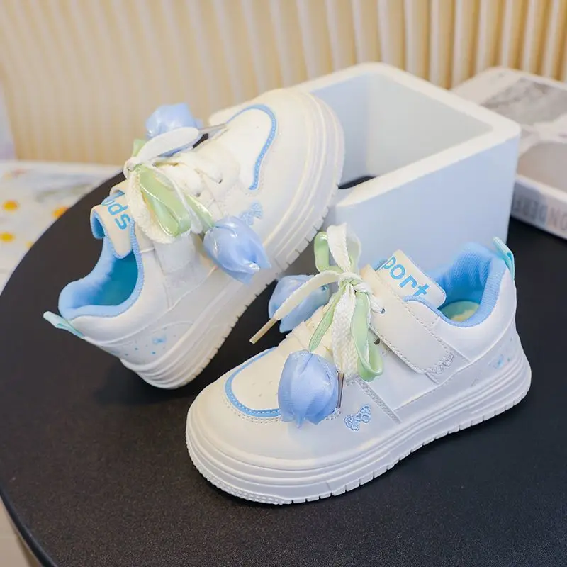 2026 Spring Fall Kids Low Top Sneakers Waterproof Lightweight Leather Sport Skate Shoes for Girls Trendy Design​