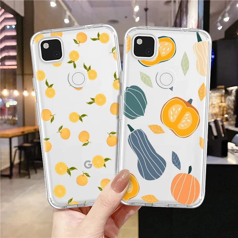 Cartoon Fruit Strawberry Case for Google Pixel 7 7Pro 6a 6 6Pro 5 5a 5G 4XL 4 4a Transparent TPU Fundas for Google 2 2XL 3 3a XL