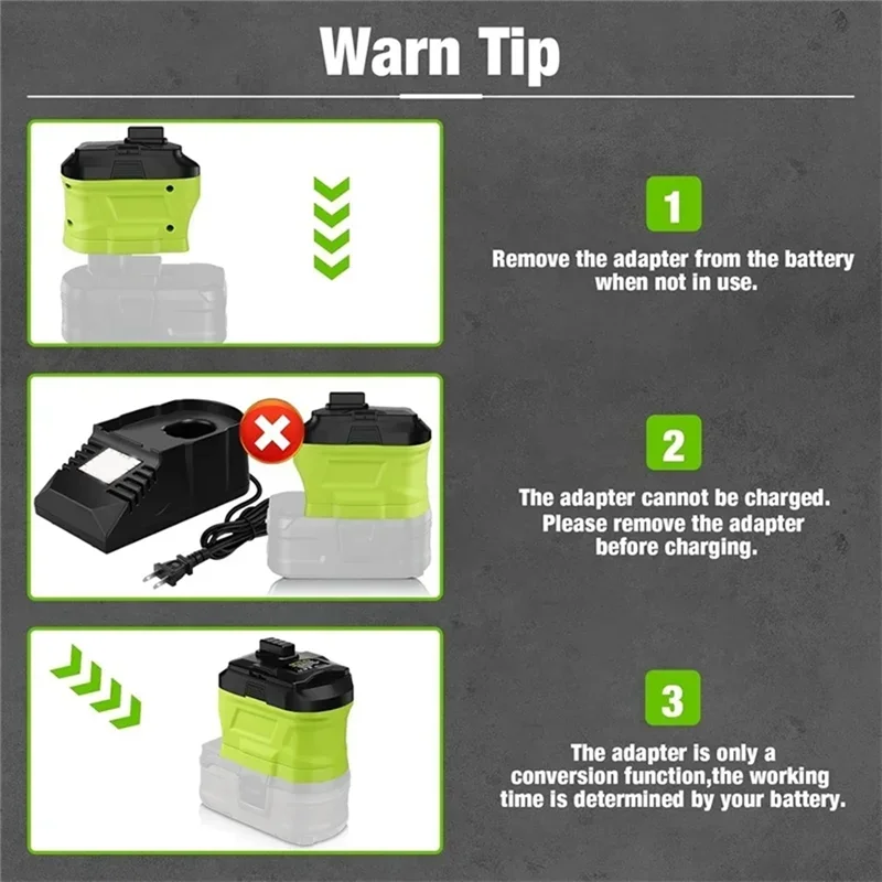 

ABBO-Battery Adapter Converter For Ryobi 18V Lithium Battery Converted To For Ryobi 12V Power Tools Power Tool Accessories