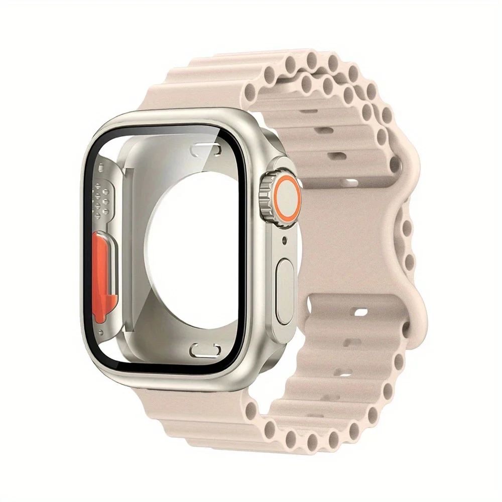 Gehäuse + Silikonarmband für Apple Watch Band 45 mm 44 mm 41 mm 40 mm Sportarmband iWatch Serie 9 8 7 SE 6 5 4 Wechseln Sie auf Ultra Cover
