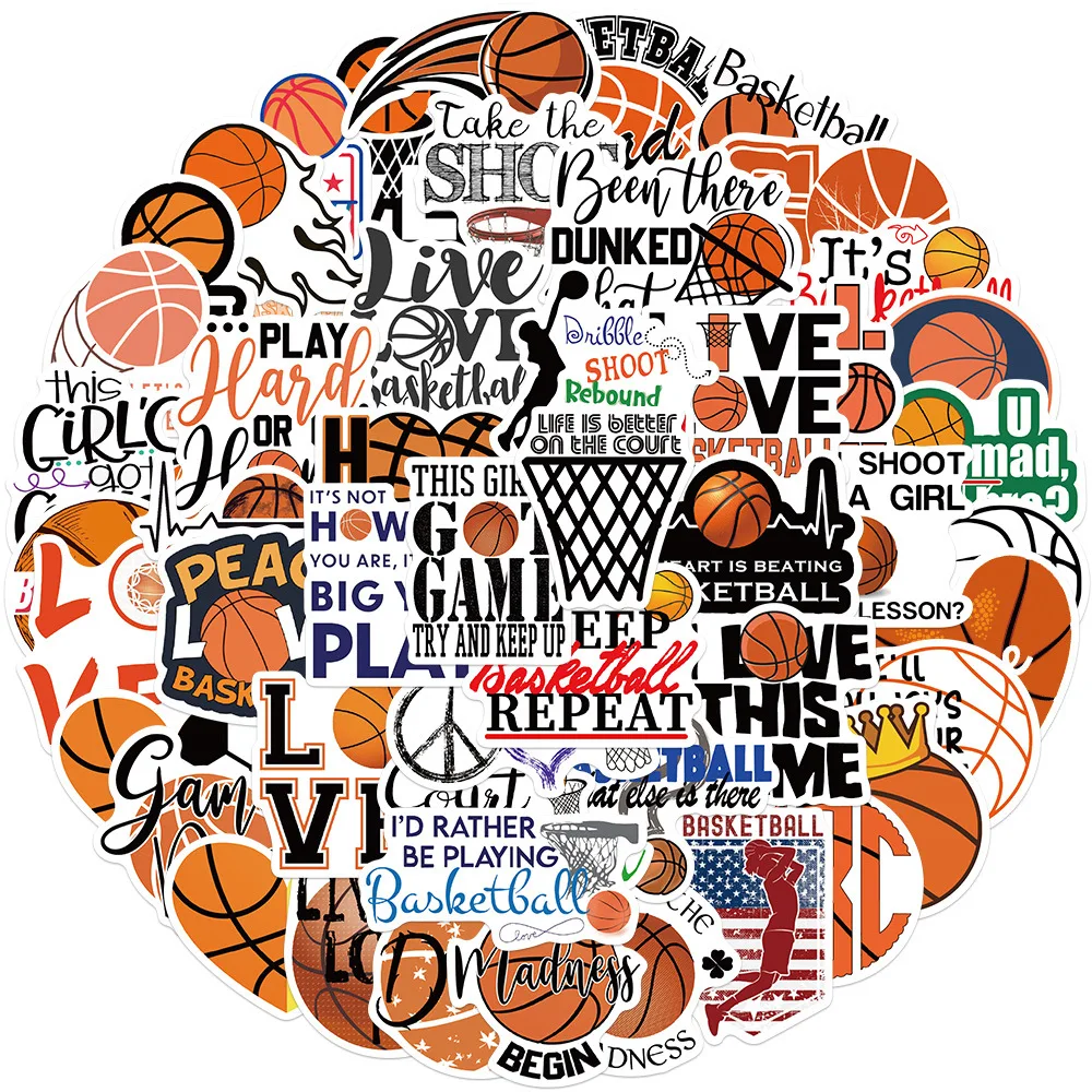 10/30/50pcs Love Sports Basketball Stickers Cartoon Decals Toys Graffiti DIY Notebook Luggage Laptop Skateboard Wall Kids Gifts