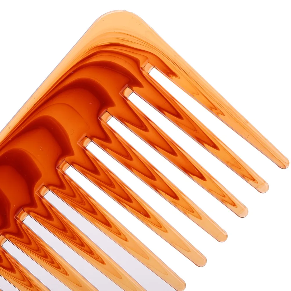 3PCS Portable Large Size Wide Tooth Comb No Handle Retro Style Detangling Comb Amber Hair Styling Comb For Wet Hair