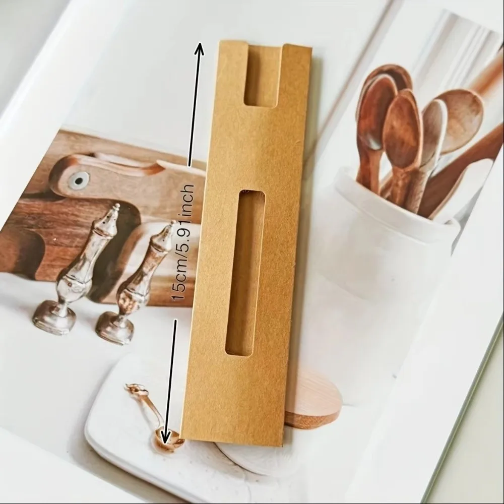 50pcs Kraft Paper Pen Sleeves Cardboard Scratch-Resistant Single Pen Pouches with Slot Cut-Out Design Pen Protector Holders view 6