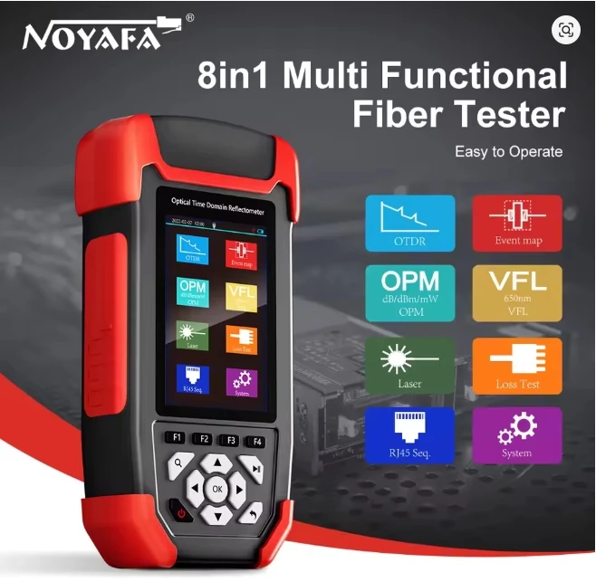미니 OTDR NF-981 광섬유 반사계 (OPM, VFL, OLS, 이벤트 맵, 이더넷 케이블 테스터 포함) 24/22dB 광섬유 테스터