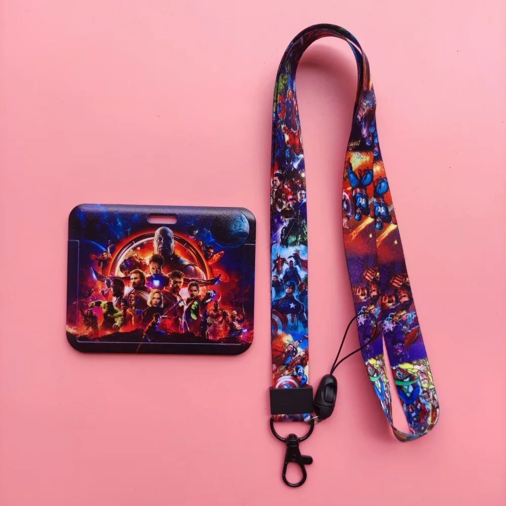 Disney Identification Card Holder The Avengers Campus Neck Strap Card Case Protector Badge Holders Superhero Retractable Clip