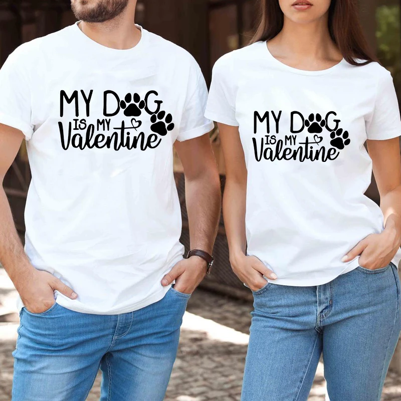 

Valentine's Shirt Dog Lovers Tee Valentine's Day Shirts Funny Dog Top Gift for Lovers Dog Is My Valentine Tee