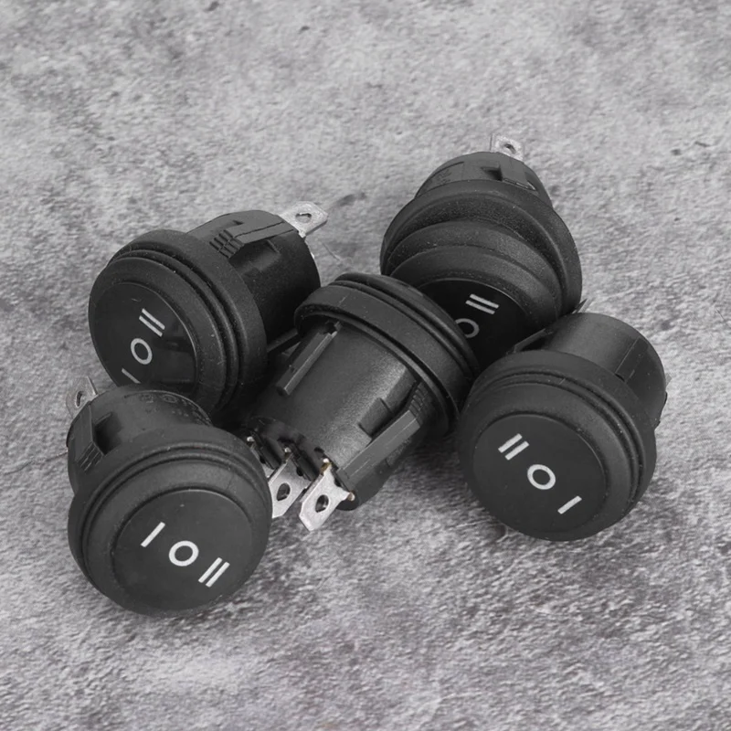 

5 шт. 3-позиционный черный круглый кулисный переключатель ВКЛ/ВЫКЛ/ВКЛ 3-контактный 10А/125В 6А/250В