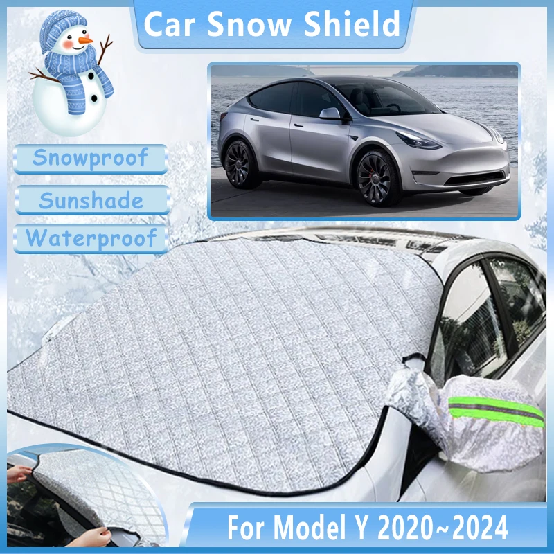 

Car Snow Shield Shade For Tesla Model Y 2020 2021 2022 2023 2024 Front Windshield Winter Frost Sunshade Visor Cover Accessories