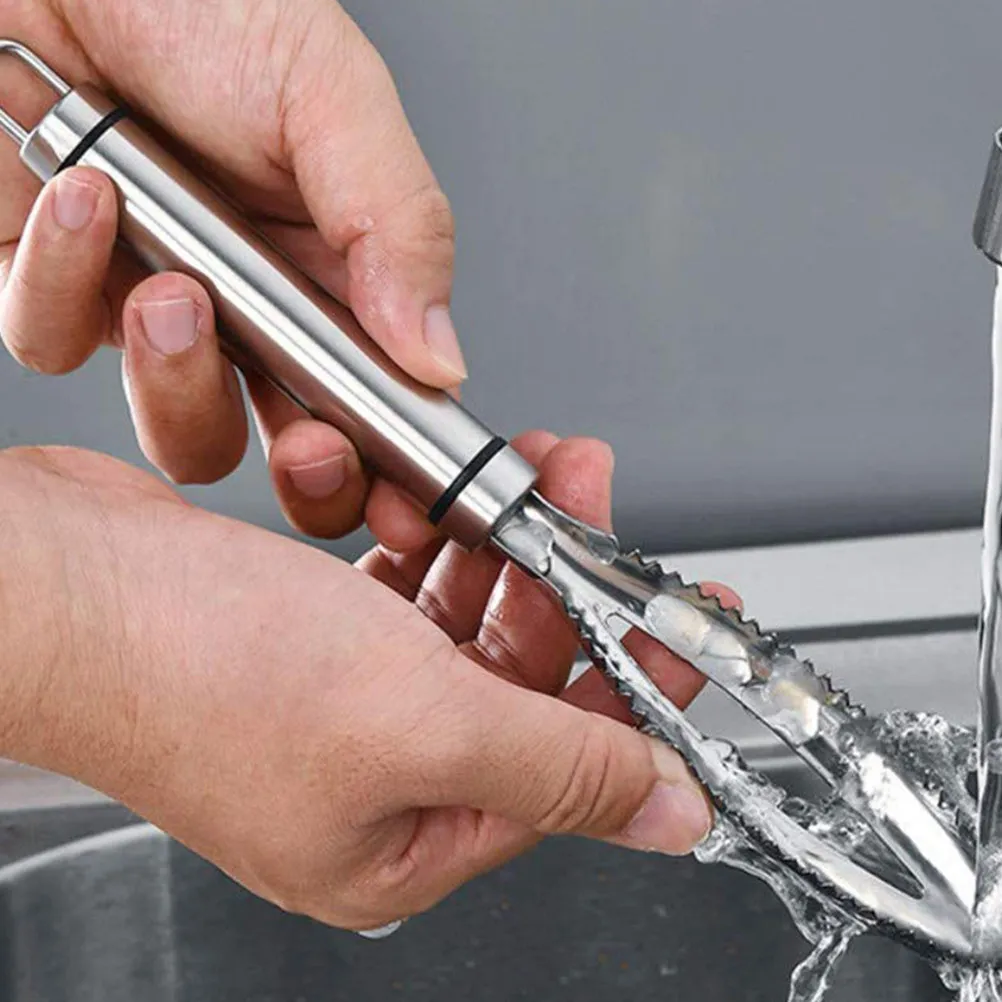 2Pcs Stainless Steel Fish Scale Remover Smooth Comfortable Effective Scaling Safe for Hands Home Restaurant Kitchen