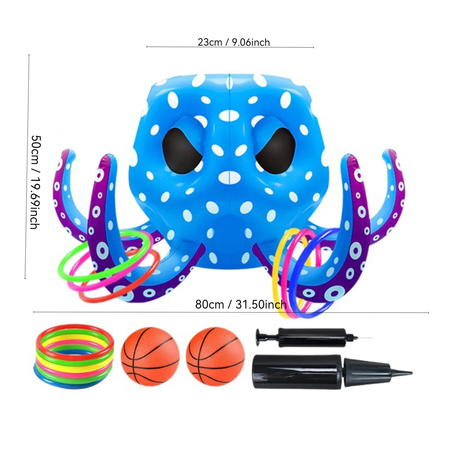 Aufblasbares Wasserschießen, Wurfspielzeug, Strandparty, Sommer-Wasserspielzeug, interessantes Pool-Basketballkorb-Wurfspiel, 2-in-1-Spielzeug