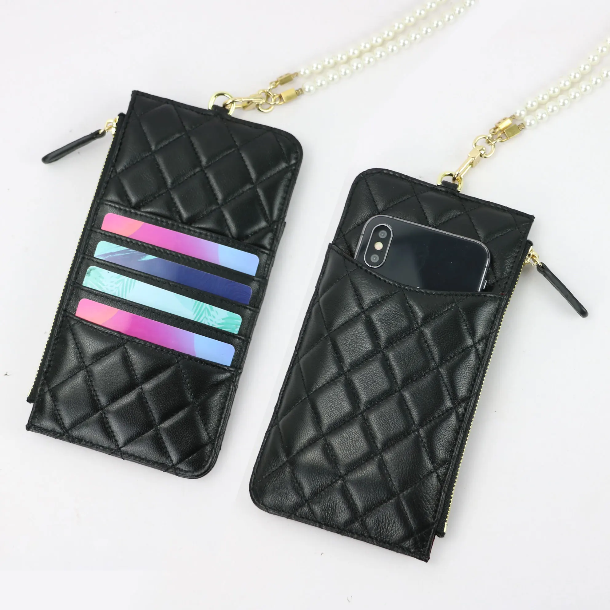 

Faionable Diamond Patterned Leather eepskin Phone Bag Women's Crossbody Coin Purse Vertical Ne Hanging Handbag