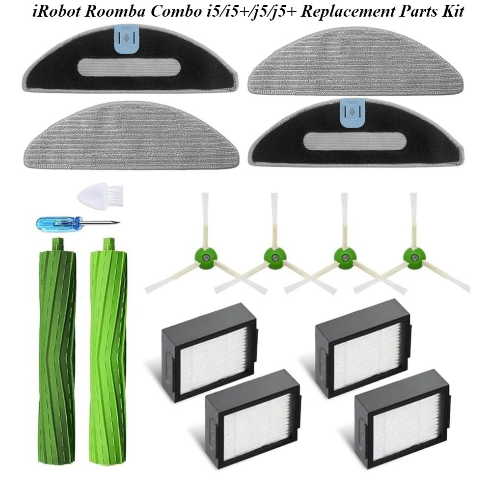 

iRobot Roomba Combo i5/i5+/j5/j5+ Replacement Parts Kit - Includes Side Brushes, Filters,Cleaning Tools
