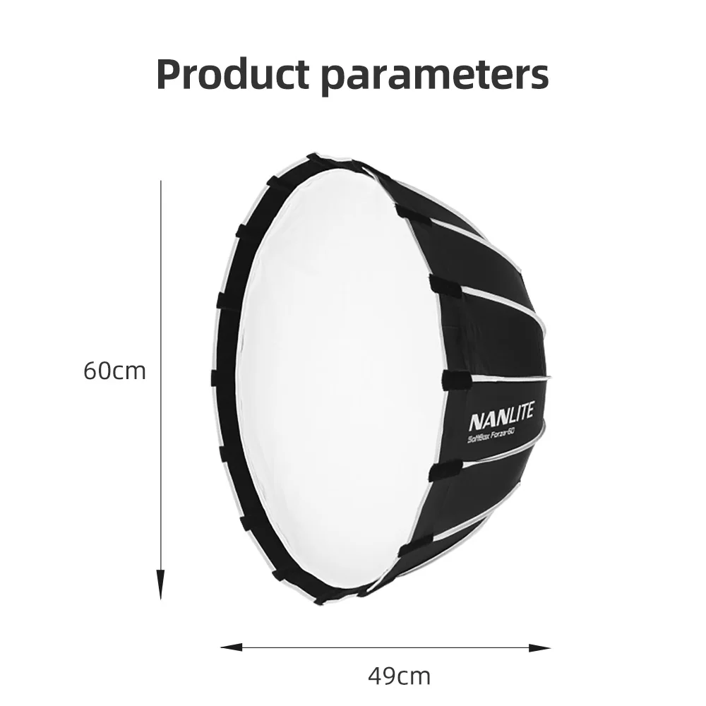 Portable 60CM Quickly Fast Installation Deep Parabolic Softbox for 60 Softbox