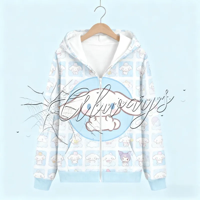 2026 تصميم الأزياء الأطفال هوديي SanrioFamily لطيف كبير الأذن الكلب Yugui DogSweet هوديي الأطفال والمراهقين سترة دافئة #1