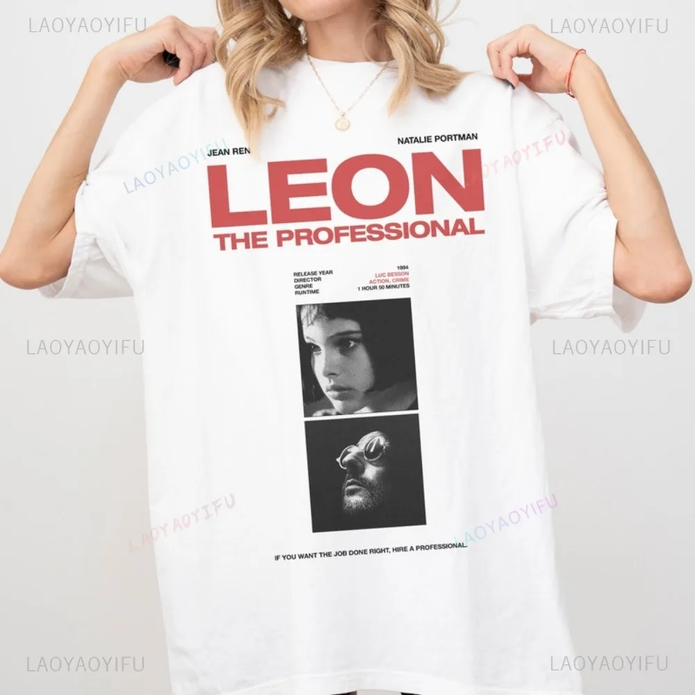 Leon The Professional T-Shirt Vintage Classic Movie Men Women Cotton Tee Action Movie Memorabilia Gift for Him Graphic Tshirt