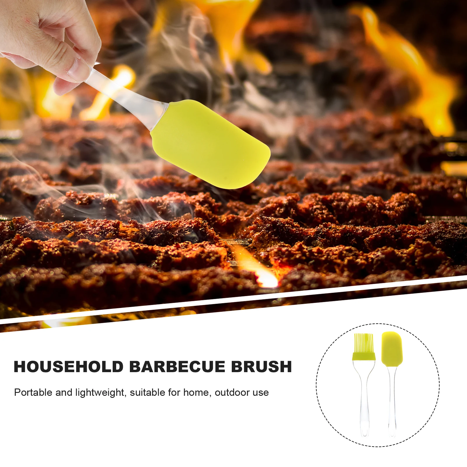 

4 Pcs Scraper Barbecue Oil Brush Set Cake Spatula Utensils Silica Gel Baking BBQ