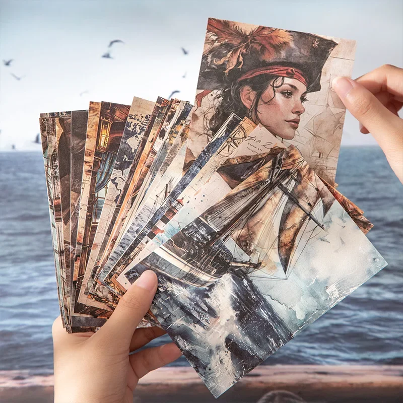 30 Sheets/Pack Vintage Voyage Chronicle Collage Paper Pack with Antique Newspape Map Texture Journals Ephemera Scrapbooking