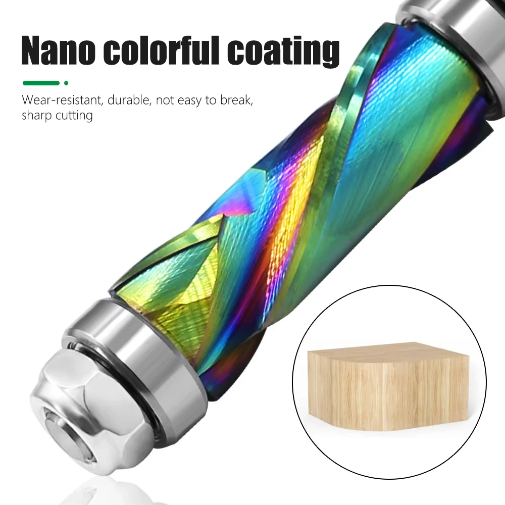 1 PC 1/4 6.35MM 생크 밀링 커터 목공 솔리드 카바이드 나노 코팅 압축 플러시 트림 CNC 비트 라우터 비트 목공