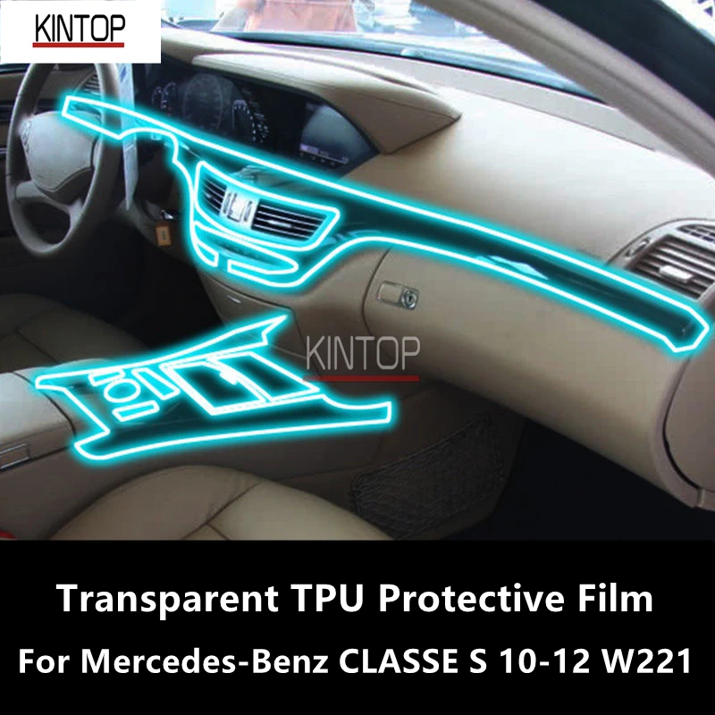 For Mercedes-Benz CLASSE S 10-12 W221 Car Interior Center Console Transparent TPU Protective Film Anti-scratch Repair Film