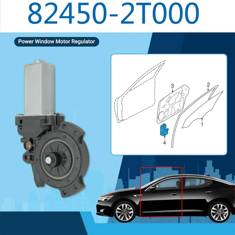 Front Left Power Window Motor Regulator 82450-2T000 82450-3W000 for Optima 2011-2015 Window Motor Regulator Replacement