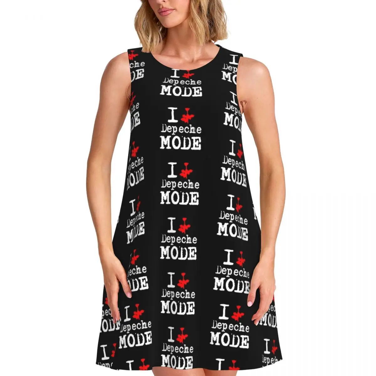 

Женское платье без рукавов Depeches Cool Mode с 3D принтом музыки для отпуска, путешествий, пляжные платья без рукавов, платье