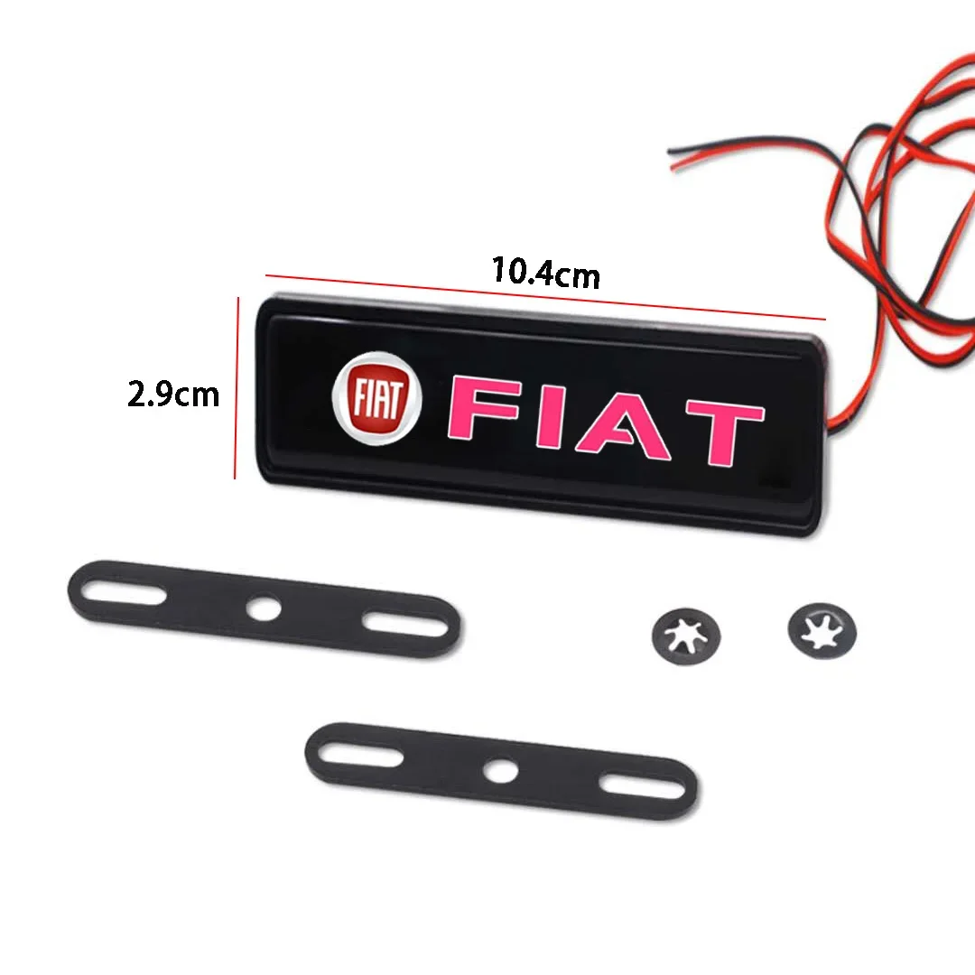 Car Front Grille Sticker Badge Car Head Grill Emblem LED Light For Fiat Aegea Panda Doblo Stilo Uno Palio Tipo Punto 500c Bravo view 3