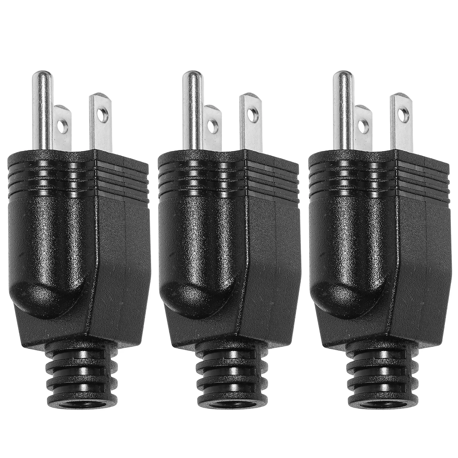 

3Pcs Us Standard 3 Prong Electrical Plug Replacement Heavy Duty Extension Cord Repair Power Cord Plug for Industrial Tools Black