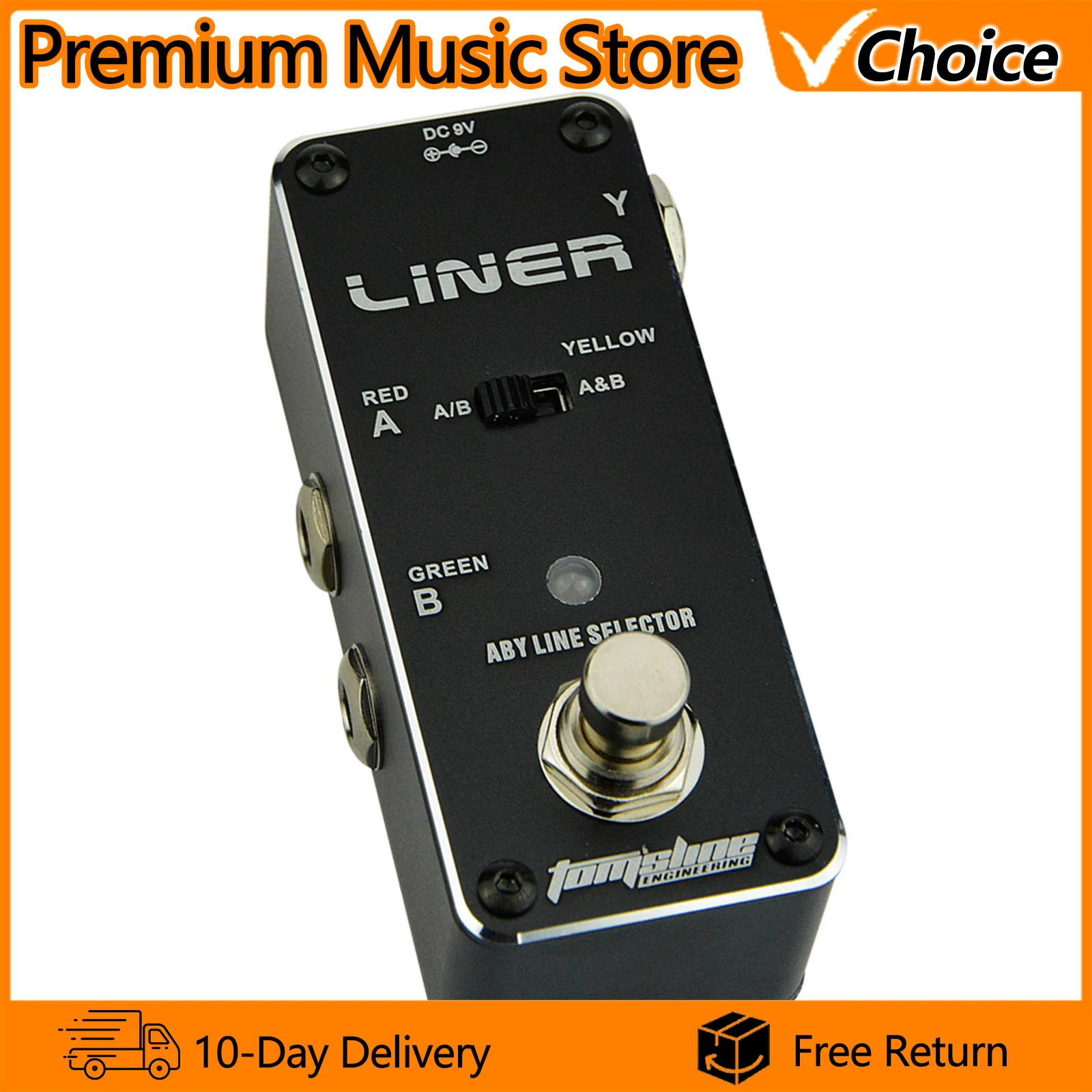 Pedal de Efectos para Guitarra Eléctrica AROMA ALR-3, Selector de Línea Linear Aby, True Bypass, Accesorios para Guitarra