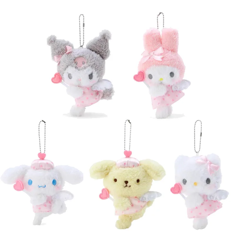 Sanrio Kawali Kuromi Hello Kitty My Melody Cinnamoroll Pillow Angel Plush Toys Plushie Keychain Stuffed Doll for Kids gift