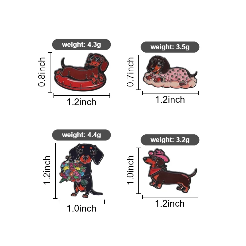 2–6-teiliges Set mit Tier-Sammlerpins, Cartoon-Katze, Hund, Ente, Flork, Memes, „This Is Fine“, Emaille-Brosche, Waschbär-Dino-Abzeichen, Origami-Schmuck – Detail 4