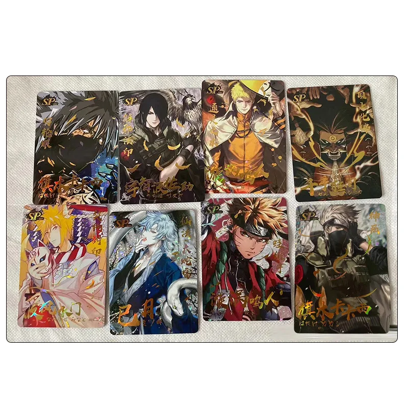 Naruto Sp Series Sasuke Senju Hashirama Kakashi Anime Characters Bronzing Game Collection Flash Card Cartoon Toys Christmas Gift