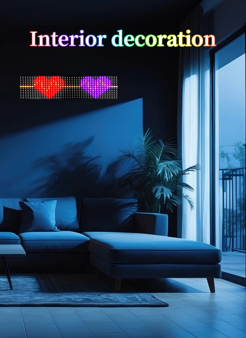 

LED Strip for Car Business Advertising Bluetooth APP Control Custom Text Flexible USB 5V Scroll Display