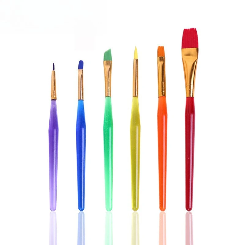 6pcs DIY Colorful Fondant Cream Baking Kitchen Accessories Cake Decorating Tools Painting Brush Pastry Cake Brush