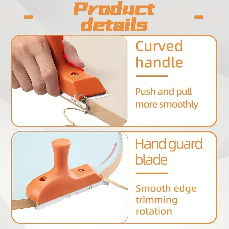 Hand Planer Edge Bander for Burrs, Edge Corner Planer, Wood Chamfering Fillet Scraper, Deburring Woodworking Edge Trimmer