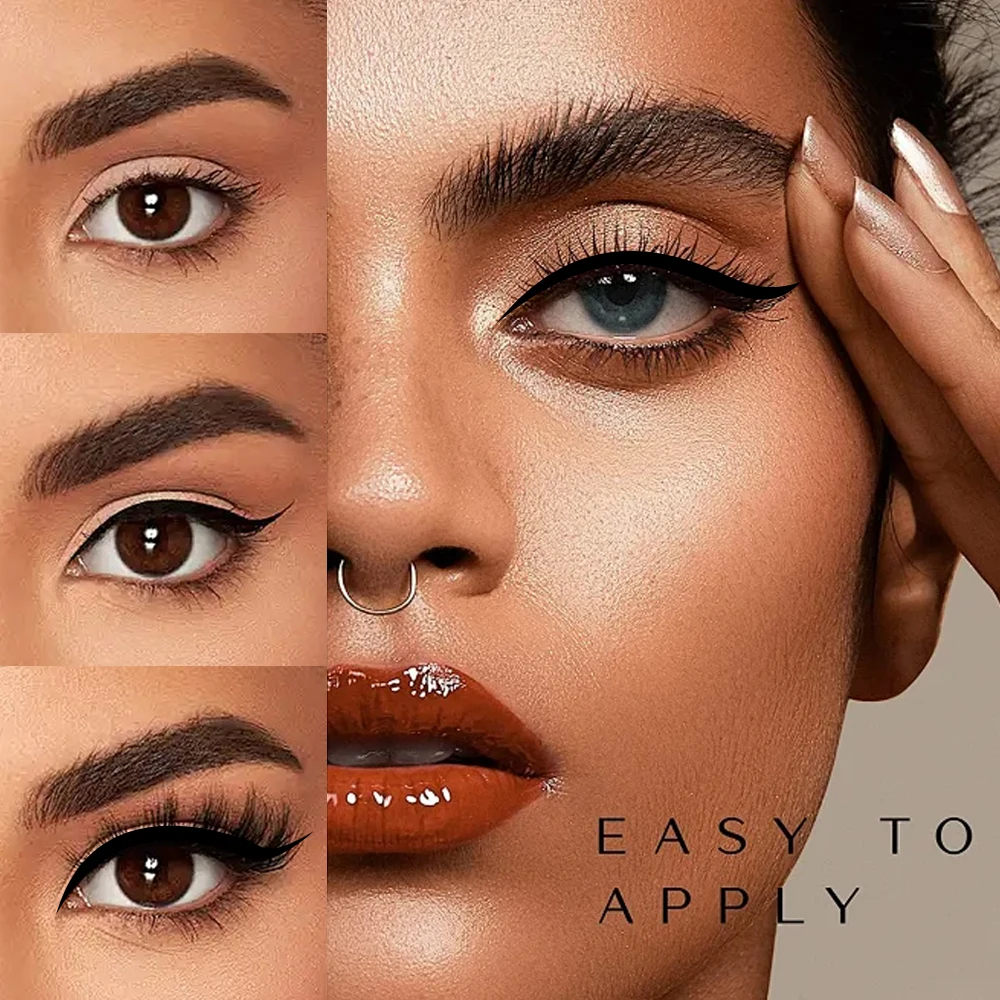 Liquid eyeliner and mascara set, waterproof, no smudge, enlarges eyes, easy for beginners to use, suitable for music festivals,